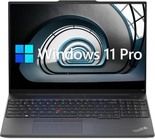 Lenovo ThinkPad E16 Business Laptop, 16″ WUXGA Display, AMD Ryzen 5 7530U (Beat i7-1165G7), 40GB RAM, 1TB PCIe SSD, Webcam, HDMI, RJ-45, Fingerprint Reader, Wi-Fi 6, Windows 11 Pro, Black