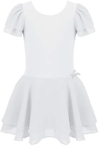 Little Girls Ruffle Flutter Sleeves Gymnastics Ballet Dance Leotard Tutu Dress Ballerina Dancewear