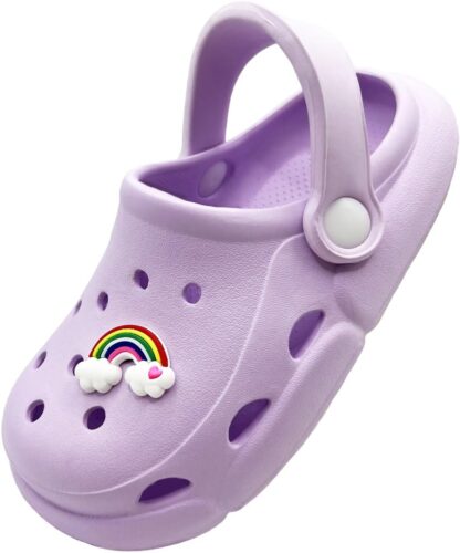 Little Kids Luminous Garden Clogs (Runs 1 Size Large) Girls Boys Slip on Soft Sandals Big Kid Toddler Wide Water Slides Shoes Children Comfortable Swim Beach Pool Slipper