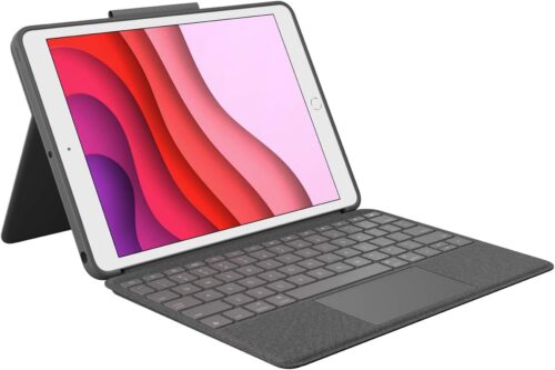 Logitech Combo Touch for iPad (7th, 8th and 9th generation) keyboard case with trackpad, wireless keyboard, Smart Connector technology – Graphite