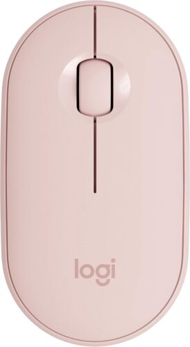 Logitech Pebble Wireless Mouse with Bluetooth or 2.4 GHz Receiver, Silent, Slim Computer Mouse with Quiet Clicks, for Laptop/Notebook/iPad/PC/Mac/Chromebook – Rose