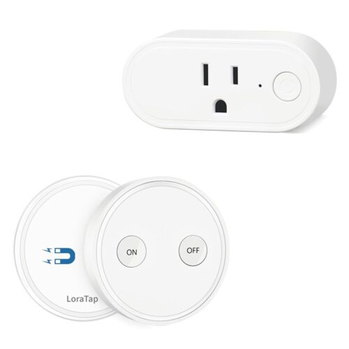 LoraTap Remote-Control Outlet: Wireless Outlet Switch Indoor — 100 FT Range — Programmable & Expandable — Renter Friendly