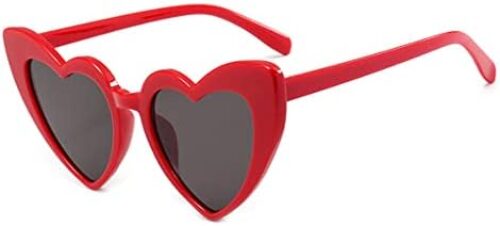 Love Heart Shaped Sunglasses for Women,Vintage Cat Eye Mod Style Retro Glasses