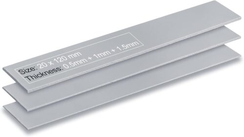 M.2 3 Pack 13W/m.k Thermal Pads, 70 x 20mm 0.5mm 1mm 1.5mm Highly Efficient Thermal Conductivity Silicone Cooling Pads for Laptop Heatsink CPU GPU SSD IC LED Cooler