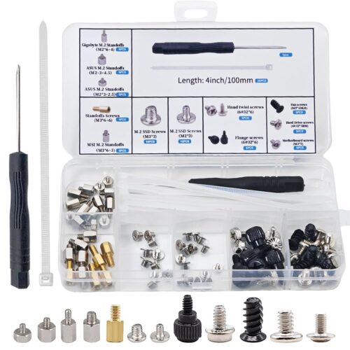 M.2 Screw Kit, M2 Screws, Motherboard Screws for Asus Gigabyte Asrock MSI Motherboards, Computer Screws for HDD, SSD, Fan, Power Supply, PC Case – PC Screws, M.2 Screws, M.2 Standoff and Screw
