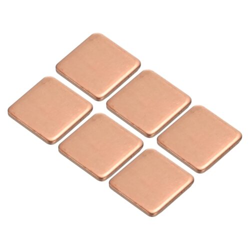 MECCANIXITY Heatsink Copper Pad Shim 15mm x 15mm x 1.5mm Thermal Conductive Heat Sink for Electronic Chip Cooling Pack of 6