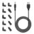MEROM USB to DC 5V Universal Power Cable, DC 5.5×2.1mm Barrel Plug Charging Cord with 10 Connector Tips(5.5×2.5,4.8×1.7,4.0x1.7,3.5×1.35,3.0x1.1,2.5×0.7,Micro,Type-C,Mini,LED Port) Travel Essentials