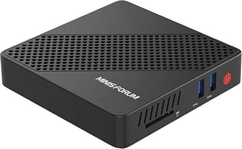 MINISFORUM N40 Mini PC Fanless Silent Desktop Computer 4GB RAM, 64GB eMMC Micro PC, Celeron N4020 up to 2.8GHz, 1000M LAN, HDMI&VGA, Support Auto Power On Mini Computer