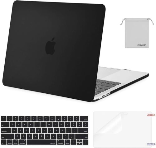 MOSISO Compatible with MacBook Pro 13 inch Case M2 2025, 2024, 2023, 2022-2016 A2338 M1 A2251 A2289 A2159 A1989 A1708 A1706, Plastic Hard Shell&Keyboard Cover&Screen Film&Storage Bag, Black