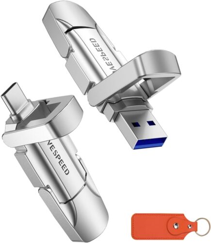 MOVE SPEED 1TB USB 3.2 Solid State Flash Drive 570MB/s High Speed Type C USB Drive USB Gen 2 Thumb Drive Compatible with iPhone 15, 16 Series/Android Phone/MacBook/Audio/Smart TV