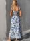 MakeMeChic Women’s Summer Floral Dresses 2025 Beach Vacation Casual Blue and White Long Maxi Sundresses
