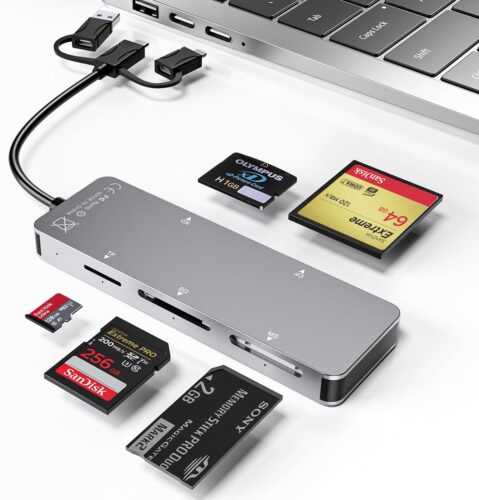 Memory Pro Stick Duo Reader – USB 3.0 SD/TF/MS/CF/XD Card Reader for iPhone/Android/Lightning Device, Supports Micro SD/SDHC/Compact Flash/Olympus XD Picture Card Reader Memory Stick Pro Duo Adapter