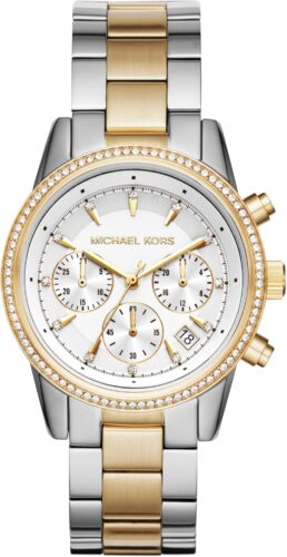 Michael Kors Ritz Women’s Watch, Stainless Steel and Pavé Crystal Watch for Women