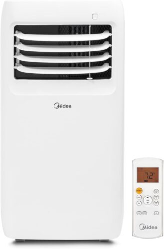 Midea 8,000 BTU ASHRAE (5,300 BTU SACC) Portable Air Conditioner, Cools up to 175 Sq. Ft., with Dehumidifier & Fan mode, Easy- to-use Remote Control & Window Installation Kit Included