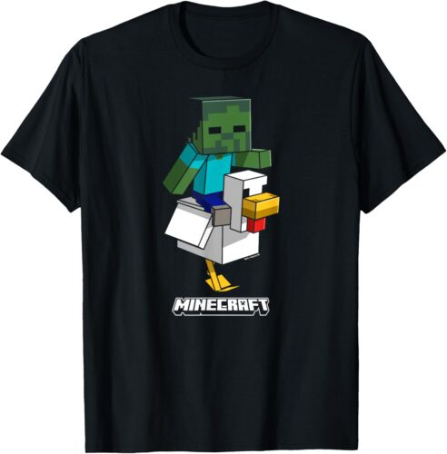 Minecraft Chicken Jockey Aiming To Attack T-Shirt