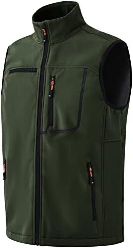 MoFiz Men’s Vest Outerwear,Vest for men,Full Zip Fleece Lined Light Softshell Windproof Sleeveless Jacket for Hiking Golf
