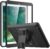 MoKo Case Fit 2018/2017 iPad 9.7 6th/5th Generation – [Heavy Duty] Shockproof Full Body Rugged Hybrid Cover with Built-in Screen Protector Compatible with Apple iPad 9.7 Inch 2018/2017, Black
