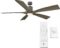 Modern Forms FR-W1811-70-GH/WG Aviator Indoor or Outdoor Smart Home Ceiling Fan with Wall Control, 70in Blade Span, Graphi…