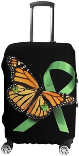 Monarch Butterfly with Hope Kidney Disease Awareness Funny Luggage Cover Elastic Suitcase Protector Washable Travel Gear Cover Fits 19-32 Inch