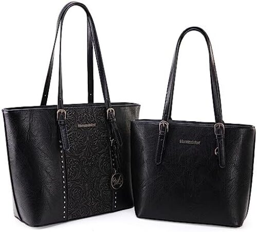 Montana West Tote Bag for Women Large Purse and Handbags Set Embossed Collection Purse 2Pcs Set