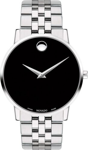 Movado Museum Classic Men’s Watch – Swiss Quartz 2H Movement, Stainless Steel Link Bracelet – 3 ATM Water Resistance – Classic, Luxury Fashion Timepiece for Him – 40mm