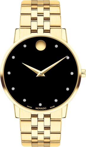Movado Museum Classic Men’s Watch – Swiss Quartz Movement, Stainless Steel Link Bracelet – 3 ATM Water Resistance – Classic, Luxury Fashion Timepiece for Him – 40mm