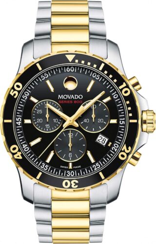 Movado Series 800 Men’s Watch – Swiss Quartz Chronograph Movement, Stainless Steel Link Bracelet – 20 ATM Water Resistance – Luxury Fashion Timepiece for Him – 42mm