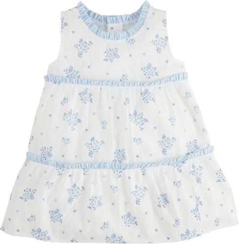 Mud Pie Baby Girls Children’s Blue Floral Tiered Dress