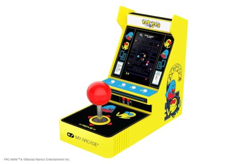 My Arcade Pac-Man Joystick Player:Officially Licensed Retro Gaming Console, 2 Game Modes Classic Arcade Machine, Portable Game for Kids and Adults
