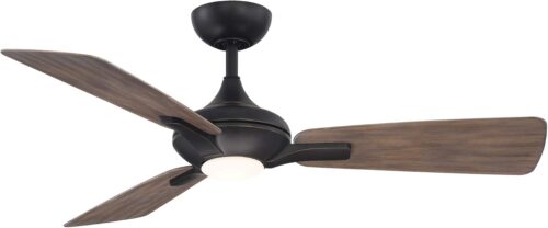 Mykonos Smart Indoor and Outdoor 3-Blade Ceiling Fan 52in Oil Rubbed Bronze Barn Wood with 2700K LED Light Kit and Remote Control worksworks with Alexa and iOS or Android App