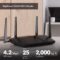 NETGEAR Nighthawk WiFi 6 Router (RAX43) – Security Features, 5-Stream Dual-Band Gigabit Router, AX4200 Wireless Speed (Up to 4.2 Gbps), Covers up to 2,500 sq.ft. and 25 Devices