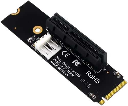 NGFF M.2 M-Key to PCIe X4 Expansion Card Adapter, Transform M.2 Interface into a PCI-E Slot, Easy Installation for Desktop Computers