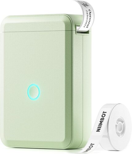 NIIMBOT Label Maker Machine D110 Label Printer Tape Included Portable Wireless Connection Multiple Templates Available for Phone Easy to Use for Office Home Organization Rechargeable Green
