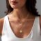 Necklace for Women 14K Real Gold Plated Dainty Diamond Pendant Choker Simple Trendy Charm Chain Necklace Jewelry Gift