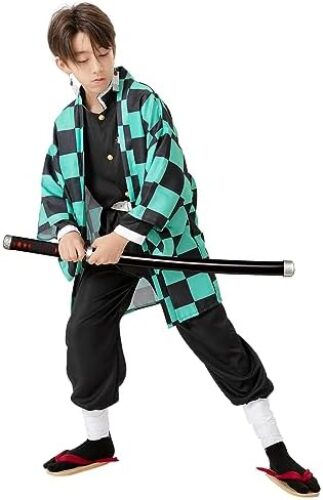 Nezuko Tanjiro Cosplay Costume for Kids and Adults Halloween Outfits Dress With Bamboo