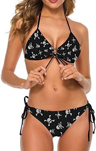 NiYoung Women Two Pieces Bikini Top with Triangle Bikini Bottoms, Bikini Sets Sexy Suit