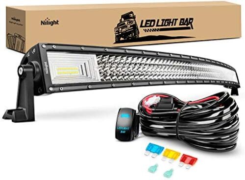 Nilight ZH408 52Inch 783W Curved Triple Row Flood Spot Combo Beam Led Bar 78000LM Driving Lights with 12AWG Heavy Duty 12V 5Pin Rocker Switch Wiring Harness Kit-1 Lead,waterproof