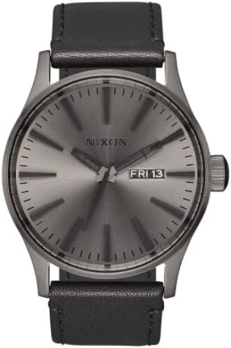 Nixon Men’s A105 Sentry 42mm Stainless Steel Leather Quartz Movement Watch