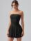 OQQ Women’s Mini Dress Summer Cocktail Tube Ruched Waist Ruffle Corset Party A-line Dresses