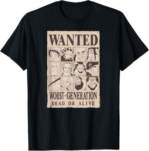 One Piece Anime Worst Generation Wanted Poster Collage T-Shirt