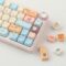 PBT Keycaps 142 Keys Cute Keycaps Dye-Sublimation Sea Salt Cat Keycaps Mao Profile Custom Keycaps for Cherry Gateron MX Swithes Mechanical Keyboards