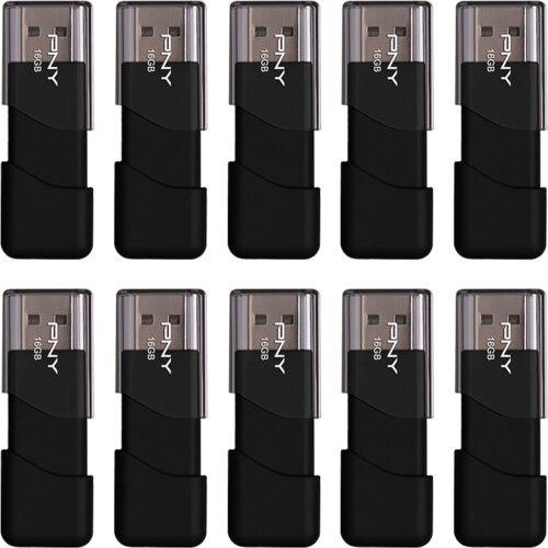 PNY 16GB Attaché 3 USB 2.0 Flash Drive, Black 10 Count (Pack of 1)