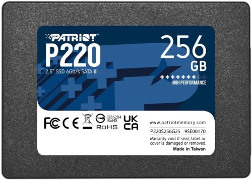 Patriot Memory P220 256GB Internal SSD – SATA 3 2.5″ – Solid State Drive – P220S256G25