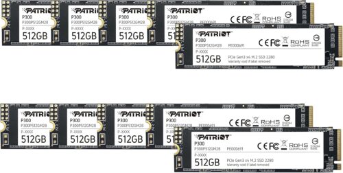 Patriot P300 512GB Internal SSD – NVMe PCIe Gen 3×4 – M.2 2280 – Solid State Drive – 10 Pack