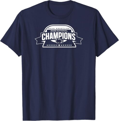 Penn State Nittany Lions Wrestling National Champs 2025 Navy T-Shirt