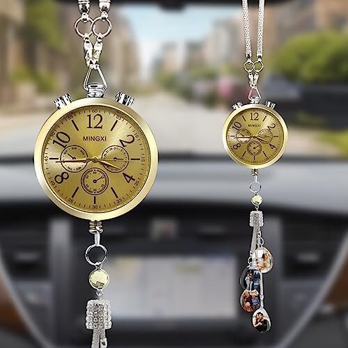 Personalized Timepiece Perfume Box Photo Crystal Car Hanging Ornaments Interior Custom Car Accessories for Women Men Valentine’s Day Gift for Her/Him Pendant Hanging Picture Frame for Car