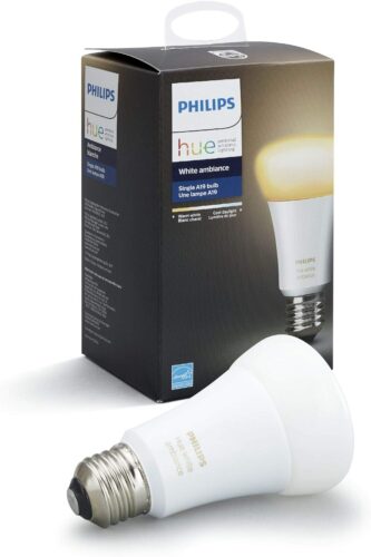 Philips – Hue White Ambiance A19 Wi-Fi Smart LED Bulb – California Residents – White (Hue Hub Required)