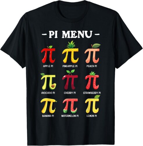 Pie Menu Funny Pi Day Pi 3.14 Math Teacher PI Symbol Pie Pun T-Shirt