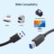 Pocxwa USB 3.0 Printer Cable, USB-A Male to USB-B Male Cord Compatible with Docking Station, External Hard Drivers, Scanner, Monitor, USB Hub and More (Black, 3.3Ft)