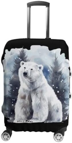 Pola Bear Watercolor Funny Luggage Cover Elastic Suitcase Protector Washable Travel Gear Cover Fits 19-32 Inch